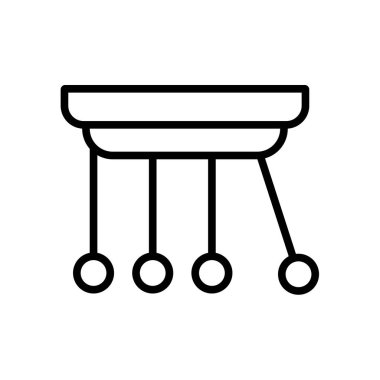 Beyaz arka plan üzerinde Newton izole Newton beşik simge vektör