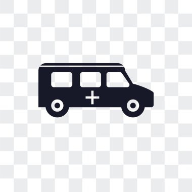 saydam arka plan üzerinde ambula izole ambulans vektör simgesi