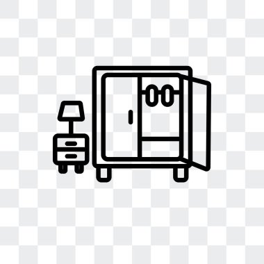 Saydam arka plan üzerinde gardırop logo tasarımı izole gardırop vektör simgesi