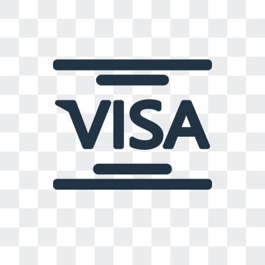 Saydam arka plan üzerinde vize logo tasarımı izole vize vektör simgesi