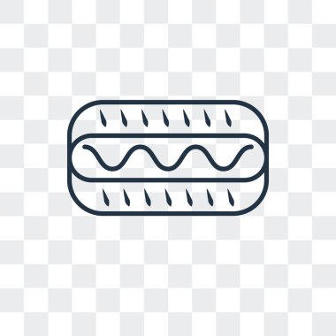 Saydam arka plan üzerinde sosisli sandviç logo tasarımı izole sosisli sandviç vektör simgesi