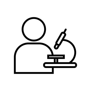 Beyaz arka plan üzerinde bilim adamı si izole bilim adamı simge vektör