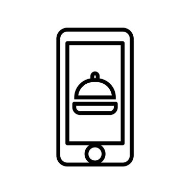 Beyaz arka plan üzerinde Smartphone izole Smartphone simge vektör 