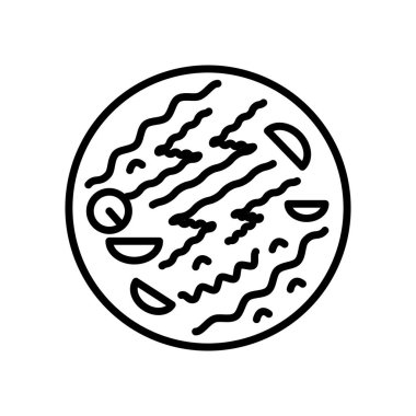 Beyaz arka plan üzerinde Chow mein sı izole chow mein simge vektör