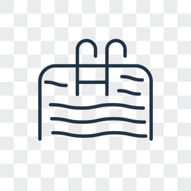 Saydam arka plan üzerinde havuzu logo tasarımı izole havuzu vektör simgesi