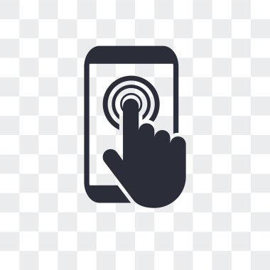 Saydam arka plan üzerinde Tou izole dokunmatik ekran vektör simgesi