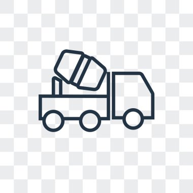 Saydam arka plan üzerinde beton mikser logo tasarımı izole beton mikser vektör simgesi