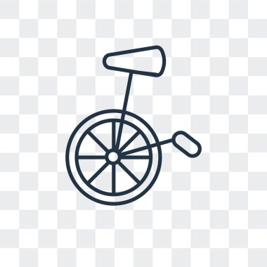 Saydam arka plan üzerinde tek tekerlekli sirk bisikletine logo tasarımı izole tek tekerlekli sirk bisikletine vektör simgesi
