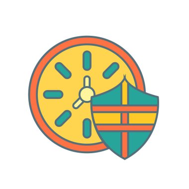 Saat simgesi üzerinde izole beyaz arka plan vektör, oturum zaman