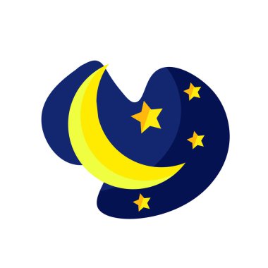 Ay simge vektör izole beyaz arka plan, Moon işareti, natur