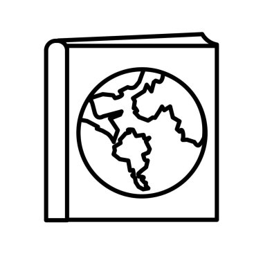 Beyaz arka plan, kitap işareti, hat izole kitap simge vektör 