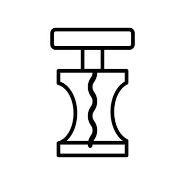 Beyaz arka plan üzerinde tirbuşon sı izole tirbuşon simge vektör