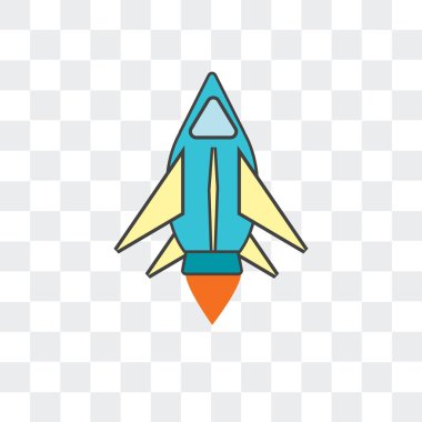 Saydam arka plan üzerinde uzay izole uzay gemisi vektör simgesi