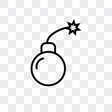 Saydam arka plan üzerinde bomba logo tasarımı izole bomba vektör simgesi