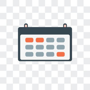 Haftalık takvim vektör simgesi üzerinde şeffaf arka plan izole, 