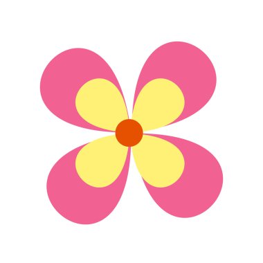 İzole beyaz arka plan, çiçek işareti, n simge vektör çiçek