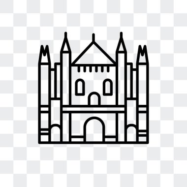 Milano Katedrali'ne vektör simge şeffaf arka plan üzerinde Milano Katedrali'ne logo tasarımı izole