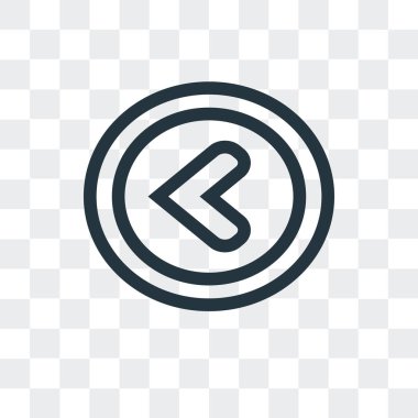 Saydam arka plan üzerinde sol izole sol ok vektör simgesi 