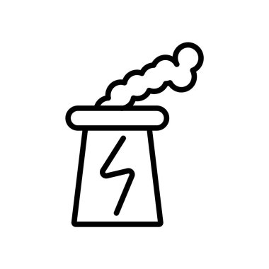 Beyaz arka plan üzerinde nükleer izole nükleer santral simge vektör 