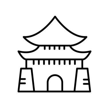 Beyaz arkasında izole Chiang Kai şek Memorial Hall simge vektör