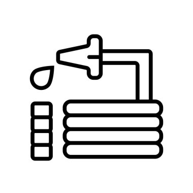 Hortum simge vektör beyaz arka plan üzerinde hortum işareti, hat izole 