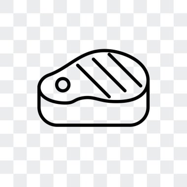 Saydam arka plan üzerinde biftek logo tasarımı izole Biftek vektör simgesi