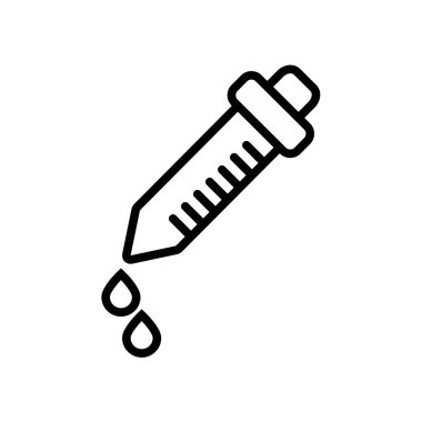 Damlalık simgesini vektör beyaz arka plan üzerinde damlalık işareti izole