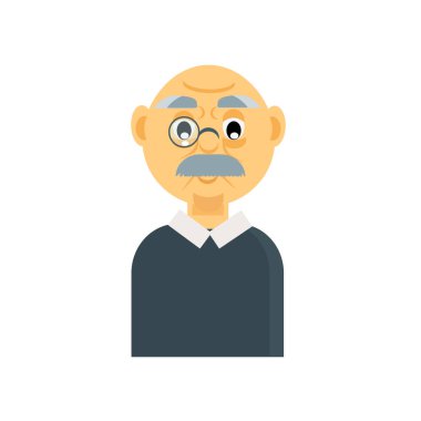 Yaşlı simge vektör yaşlı oturum beyaz zemin üzerine izole ,