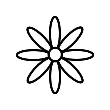 İzole beyaz arka plan, çiçek işareti, l simge vektör çiçek