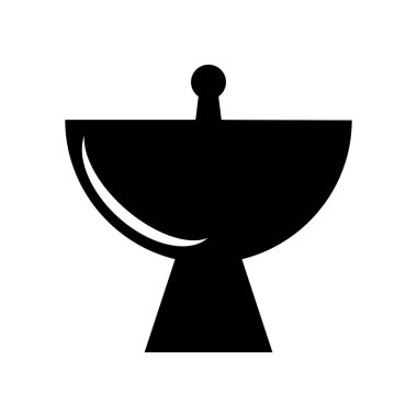 Beyaz arka plan üzerinde Satelli izole uydu çanağı simge vektör