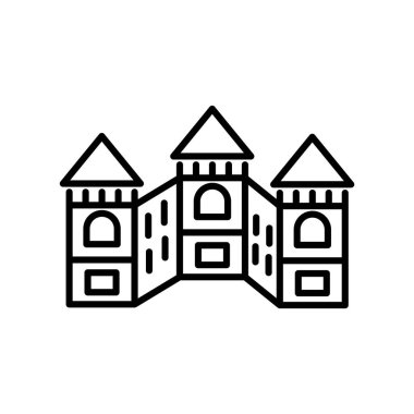 Beyaz arka plan üzerinde Gr izole Çin Seddi simge vektör