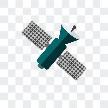 Saydam arka plan üzerinde izole uydu istasyonu vektör simgesi