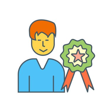 Beyaz arka plan üzerinde madalya işareti izole madalya simge vektör