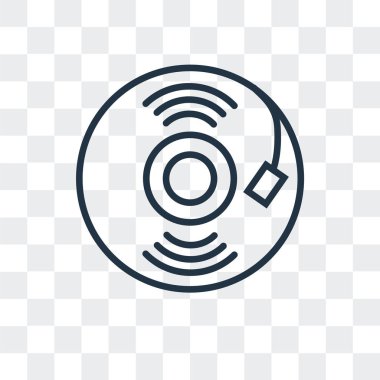 Saydam arka plan üzerinde vinil logo tasarımı izole vinil vektör simgesi