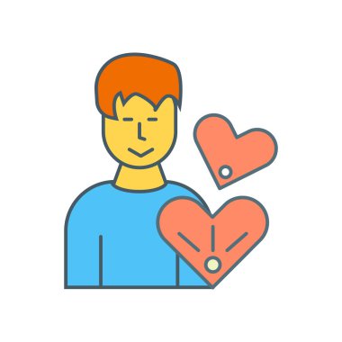 Aşık simge vektör izole üzerinde beyaz arka plan, sevgi işareti