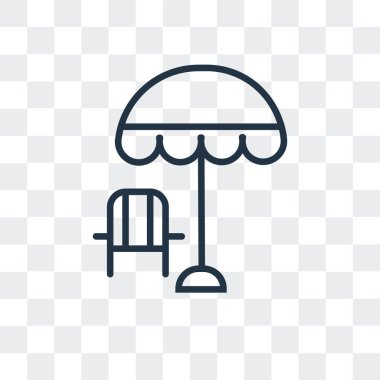 Saydam arka plan üzerinde şezlong logo tasarımı izole şezlong vektör simgesi