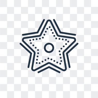 Saydam arka plan üzerinde deniz yıldızı logo tasarımı izole denizyıldızı vektör simgesi