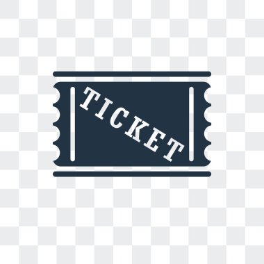 Bilet vektör simge şeffaf arka plan üzerinde bilet logo tasarımı izole