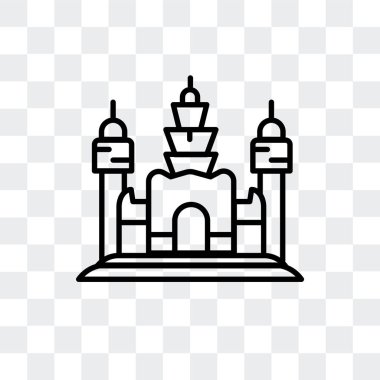 Saydam arka plan üzerinde Angkor Wat logo tasarımı izole Angkor Wat vektör simgesi