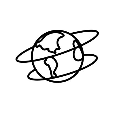 Dünya simge vektör izole beyaz arka plan, toprak işareti, lin