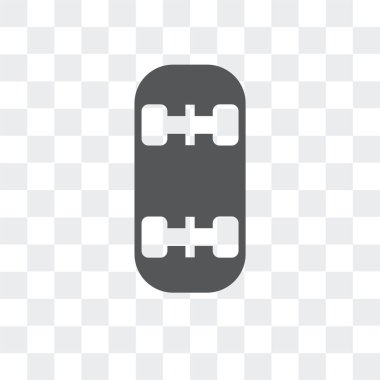 Saydam arka plan üzerinde paten izole kaykay vektör simgesi