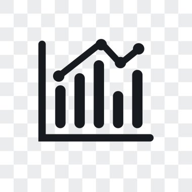 Çubuk grafik vektör simgesi üzerinde şeffaf arka plan, ch izole