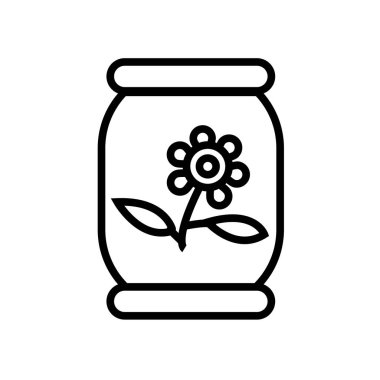 Beyaz arka plan üzerinde gübre izole gübre simge vektör 