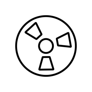 Beyaz arka plan üzerinde radyasyon sı izole radyasyon simge vektör