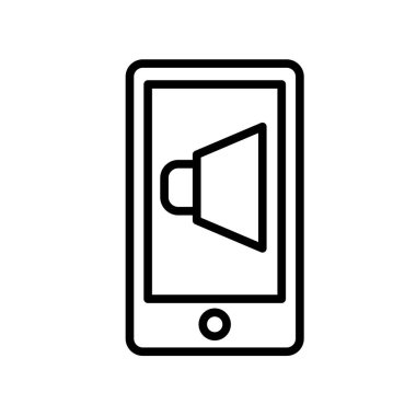 Beyaz arka plan üzerinde Smartphone izole Smartphone simge vektör 