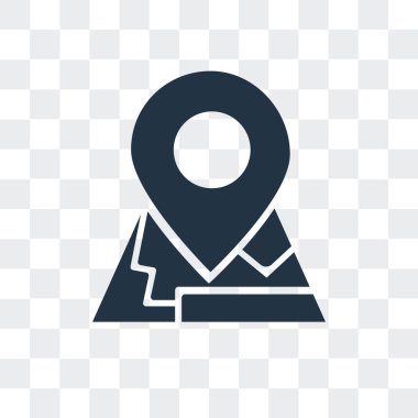 Şeffaf arka plan, harita logo tasarımı izole vektör simge göster