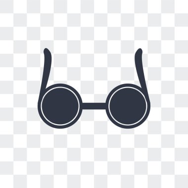 Saydam arka plan üzerinde izole dairesel gözlük vektör simgesi,