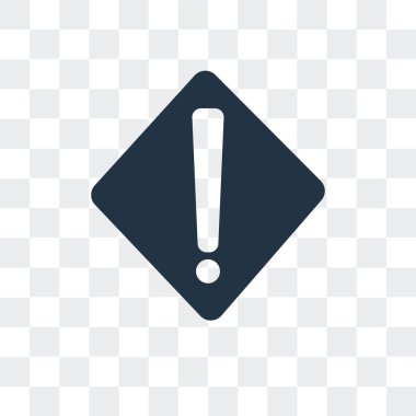 Saydam arka plan üzerinde uyarı logo tasarımı izole uyarı vektör simgesi