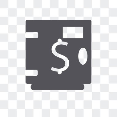 Saydam arka plan üzerinde güvenli izole güvenli para vektör simgesi 