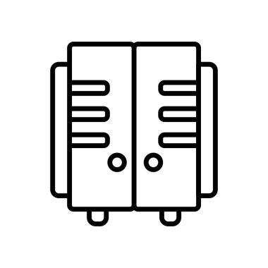 Dolap dolap simge vektör, beyaz arka plan üzerinde izole işareti ,